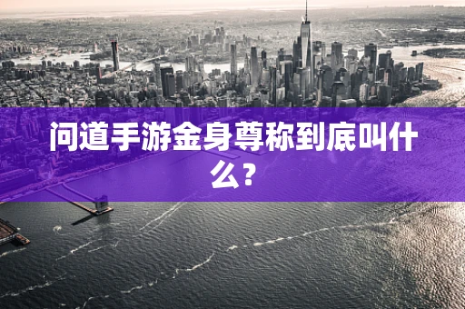 问道手游金身尊称到底叫什么？