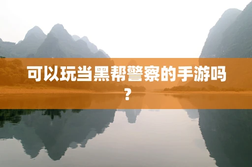 可以玩当黑帮警察的手游吗？