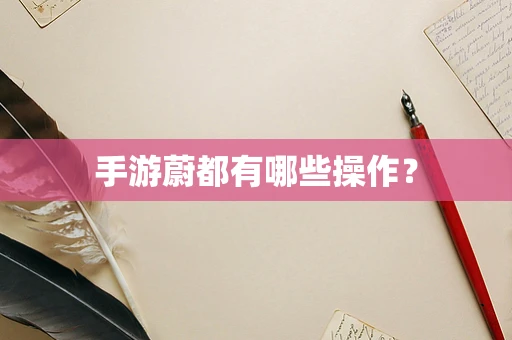 手游蔚都有哪些操作？