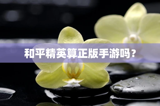和平精英算正版手游吗？