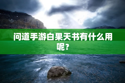 问道手游白果天书有什么用呢？