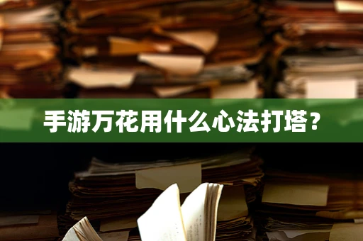 手游万花用什么心法打塔？