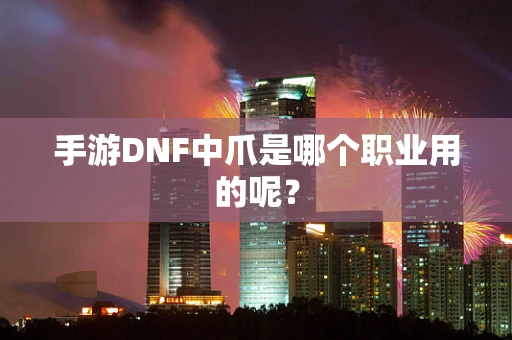 手游DNF中爪是哪个职业用的呢？