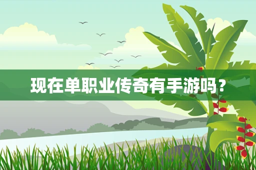 现在单职业传奇有手游吗？