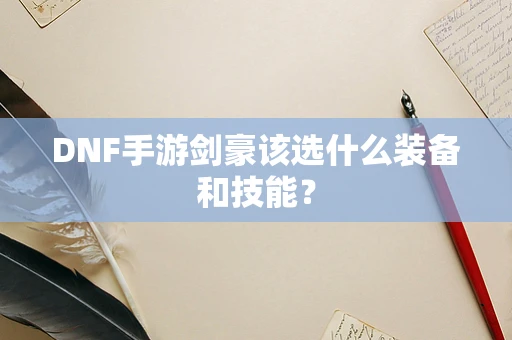 DNF手游剑豪该选什么装备和技能？