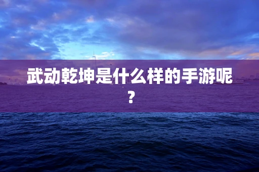 武动乾坤是什么样的手游呢？