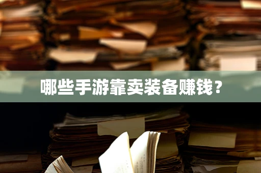 哪些手游靠卖装备赚钱？