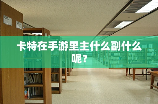 卡特在手游里主什么副什么呢？