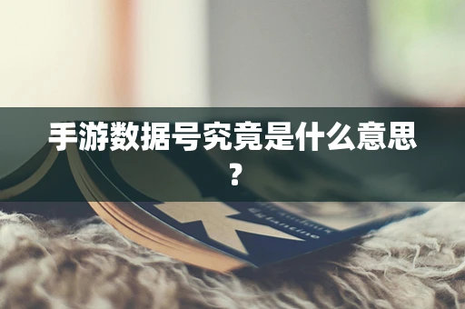 手游数据号究竟是什么意思？