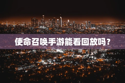 使命召唤手游能看回放吗？